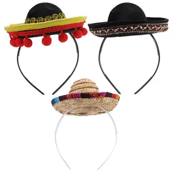 

3pcs Party Decoration Portable Delicate Durable Hat Design Headband Hair Accessory Mini Female Hair Hoop for Female Women Lady