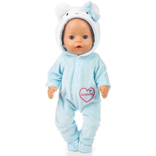 Warm Rompers jumpsuits+shoes Fit 17 inch 43cm Doll Clothes Born Baby Rompers Suit For Baby Birthday Festival Gift 5