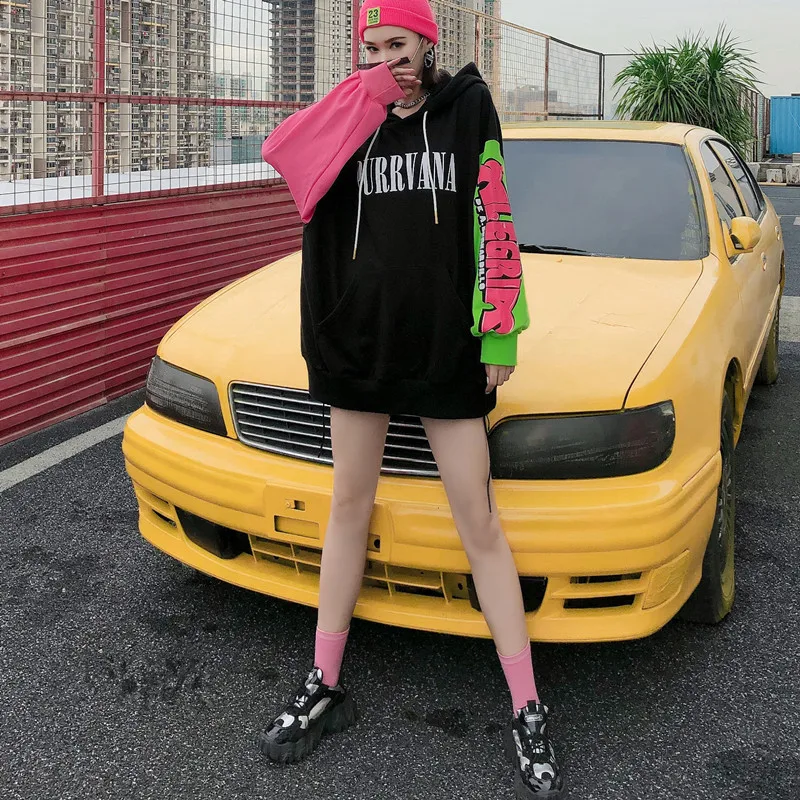 Vefadisa Black Letter Print Women Sweatshirt 2020