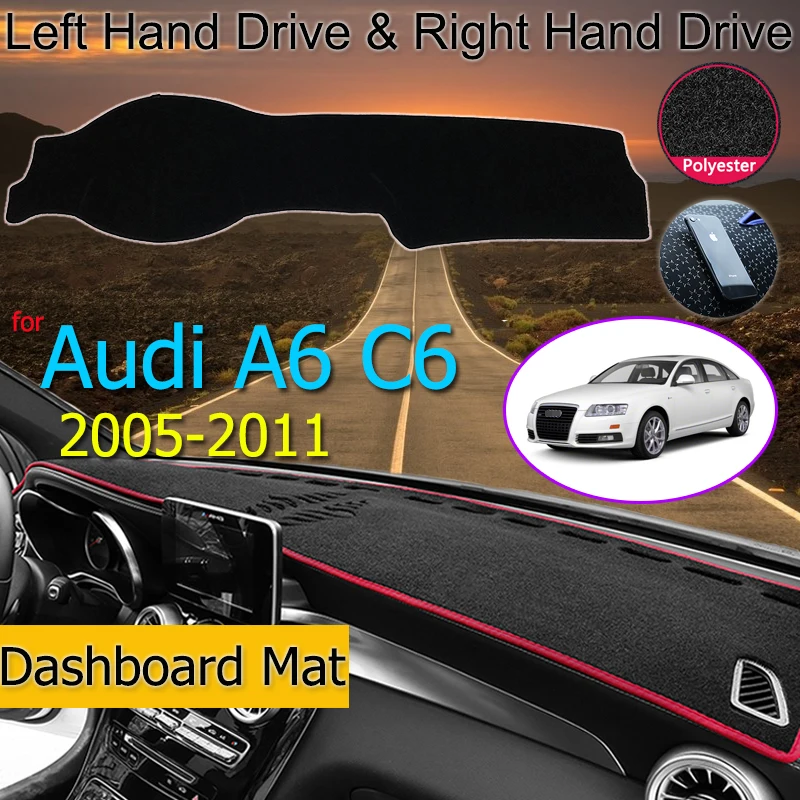 Нескользящий коврик для Audi A6 C6 2005 ~ 2011 4F накладка на приборную панель Солнцезащитный ковер автомобильные