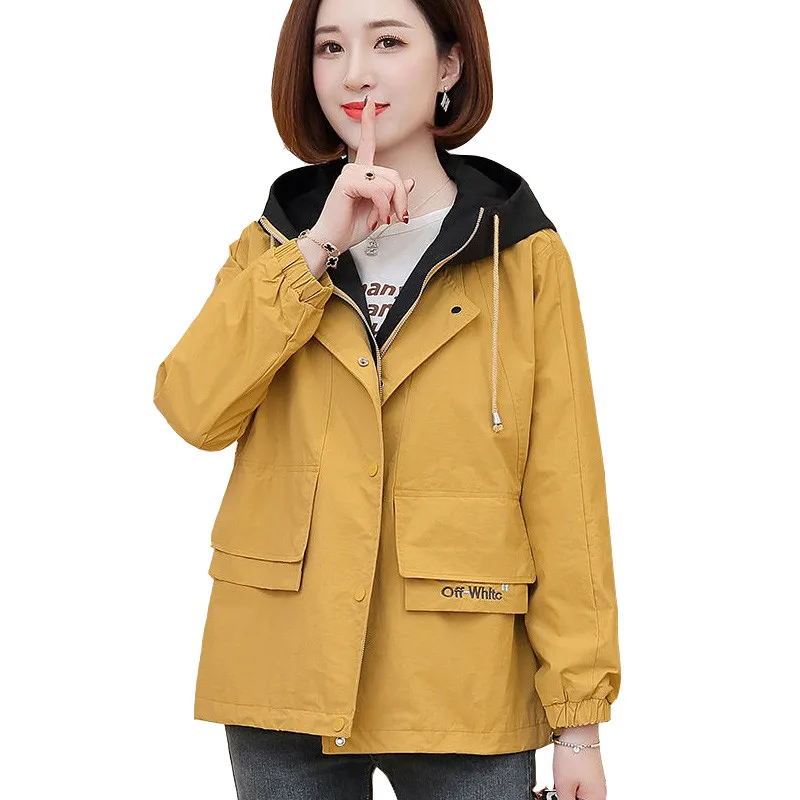 

2020 Autumn New Women Jacket Long Sleeve Casual Coat Hooded Zipper Jackets Female Windbreaker Streetwear Outerwear Tops E22