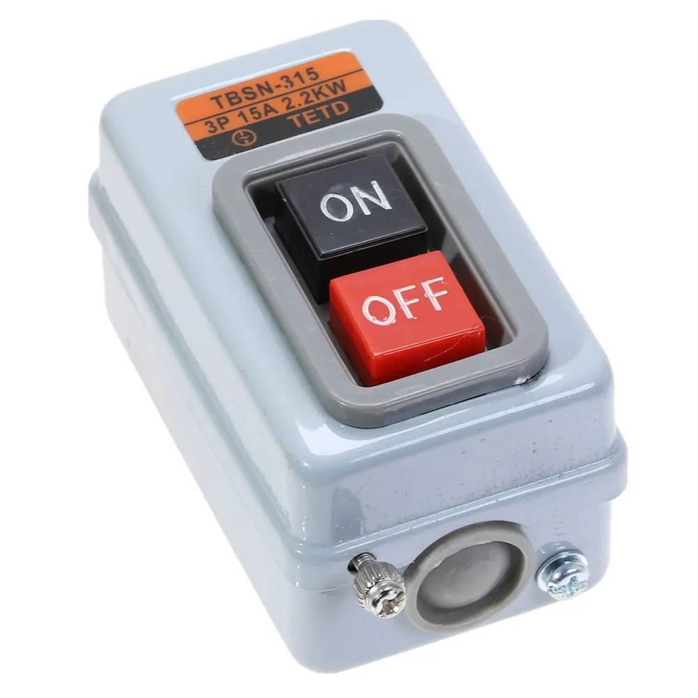 Кнопка выключателя питания три фазы управления питанием пусковой переключатель переменного тока 380 В 15A 3P 2,2 кВт TBSN-315