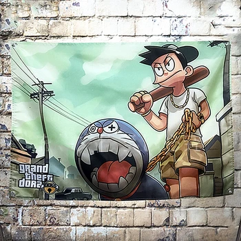 

Cartoon Anime Classic Movie Poster Flag Banner Tapestry For Living Room Bedroom Decor Bedspread Wall Hanging Tapestry Fabrics