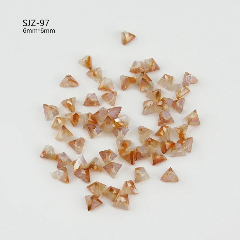 All size faceted Triangle beads Austria glass beads crystal beads Loose Spacer beads for Jewelry making DIY - Color: SJZ-97