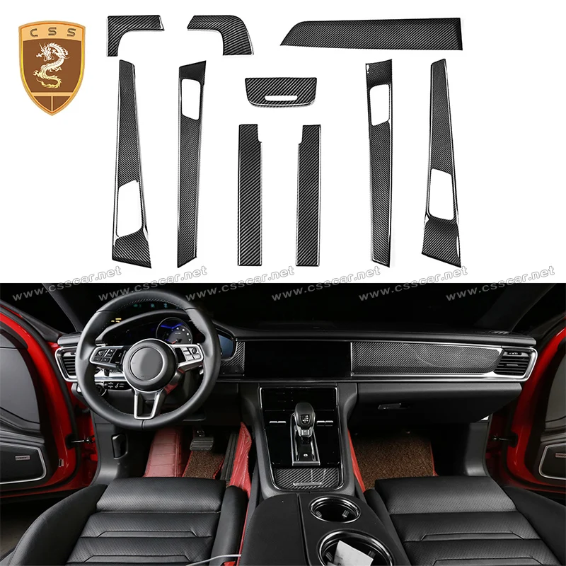 

New Fashion10 Pcs Interior Trim Real Carbon Fiber Car Inner Part Decoration Fit for Panamera 971 2017 2018 2019 Car Accessories