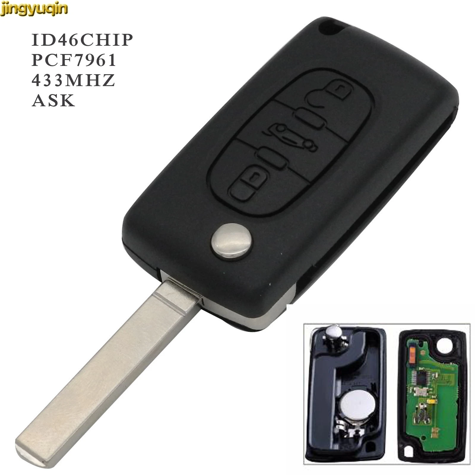 Jingyuqin Управление ключи спросить PCF7961 433 МГц ID46 чип CE0536 для peugeot 307 CITROEN C2 C3 C4 C5 Berlingo