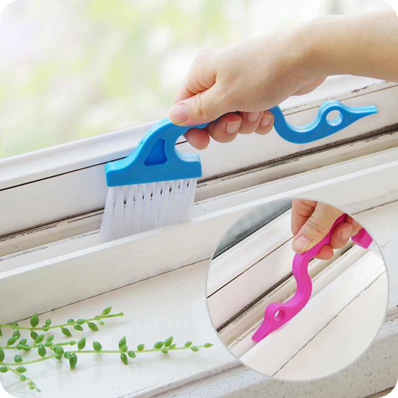 

Swan-shaped hand-held grooved door and window gap brush Kitchen and bathroom groove cleaning brush Air conditioning shutter brus