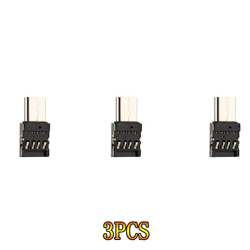 3PCS 5 шт. Мини OTG type-C к USB 3,0 мобильный телефон U диск ридер планшеты адаптер OTG кабель конвертер для samsung S9 One Plus 5T OTG - Цвет: 3PCS