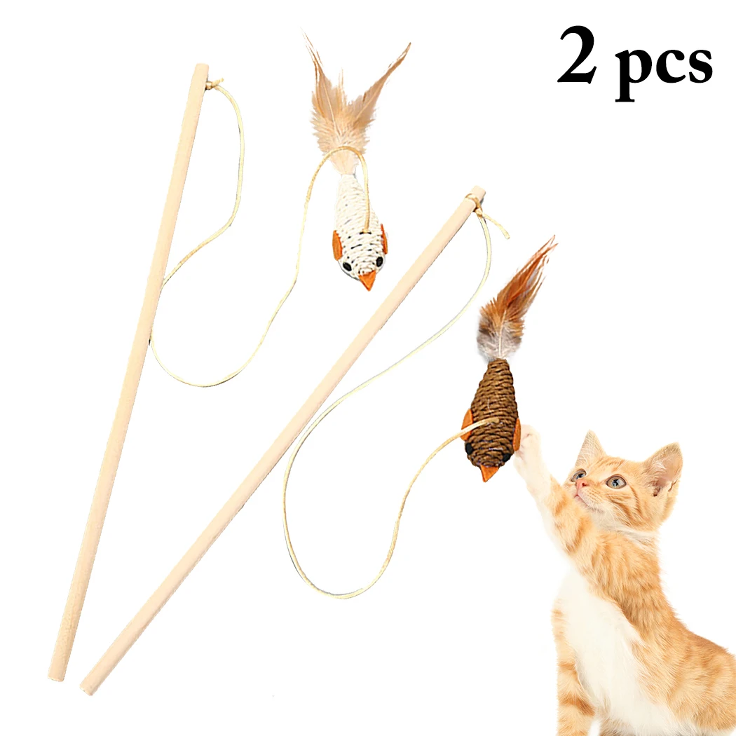 

2 шт. животное игрушка для кошки "Дразнилка" игрушки перо Лен палочка кошка Ловец снов Дразнилка палка кошачьи интерактивные игрушки деревянный стержень Мышь Игрушки для птиц