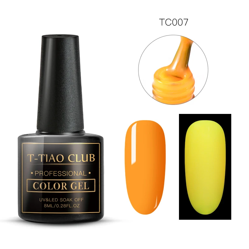 T-TIAO CLUB 8 мл светится в темноте УФ-гель для ногтей флуоресцентный светящийся УФ замочить от длительного действия Гель-лак для ногтей - Цвет: FS06496