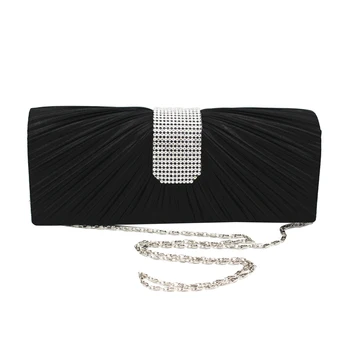 

Satin Silk Elegant Clutch Bags Elegant With Rhinestone Envelope Purse Women Banquet Fashion Party Pouch Vintage Shoulder Bag