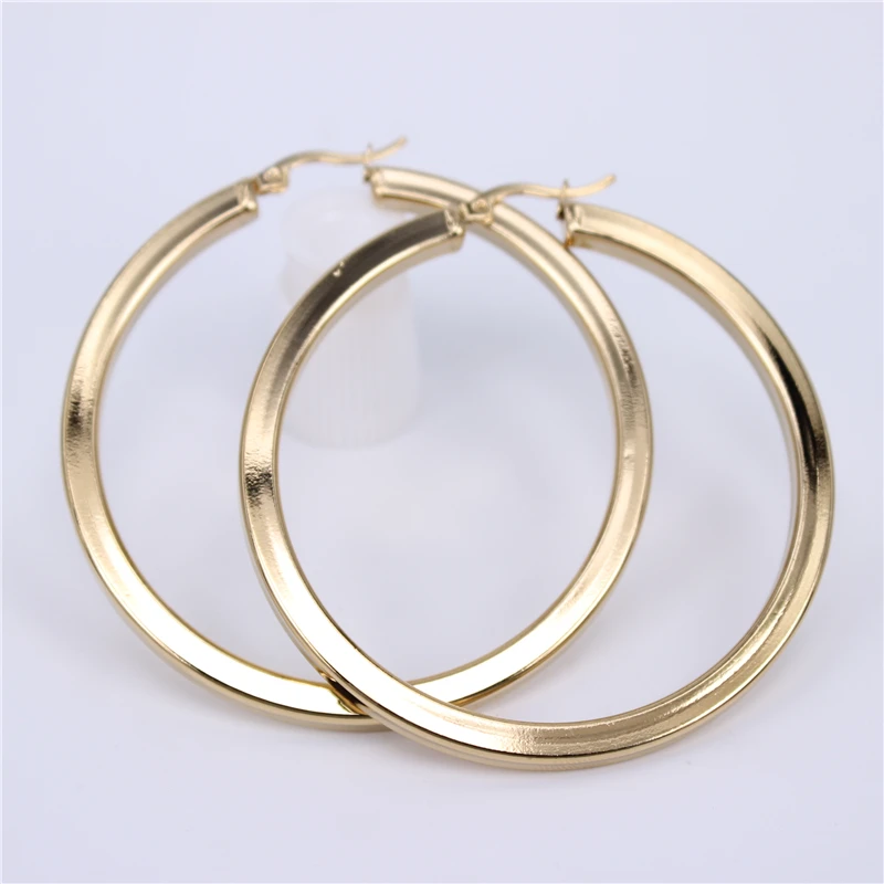 gold silver color Lightweight vacuum plated earrings 28mm33mm43mm58mm exaggerated fashion rock female jewelry LH773