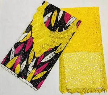 

Java wax print fabric african fabric milk silk lace hot sale 2.5+3yards dubai lace african wax print fabric for dress YN-B32