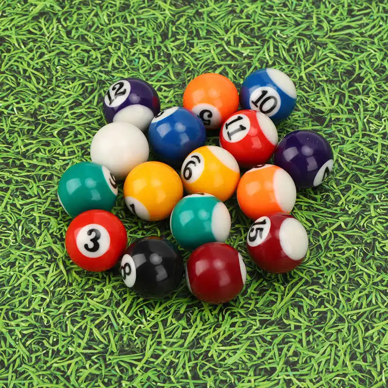 16PCS Eco-friendly Resin Mini 2.5CM Children Billiard Ball Toy Pool Table Accesssory