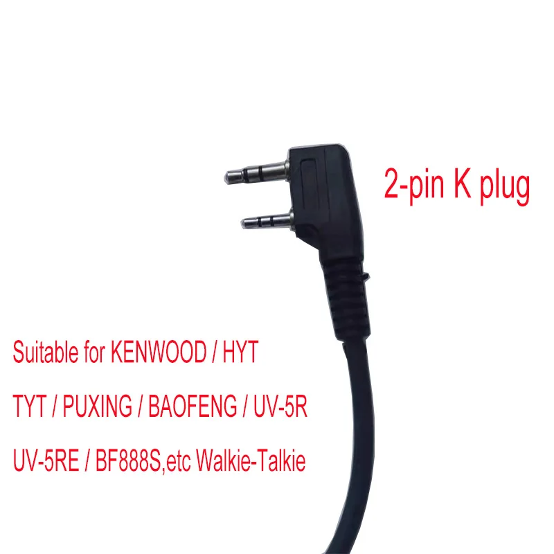 WURUI 2-Pin Rainproof Mini Handheld Speaker Microphone with MIC PTT for KENWOOD RETEVIS BAOFENG UV-5R UV-82 888S Walkie Talkie