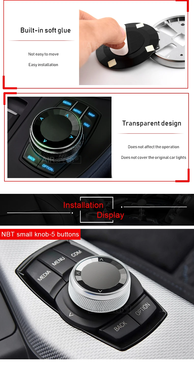 Auto Multimedia-Taste Knopf Abdeckung für BMW 1 3 5 6 7 Serie X1 X3 X4 X5 X6 E90 E92 E70 E71 E60 F15 F20 F21 F30 F32 F10 F11 F06 F01 – Detail 6