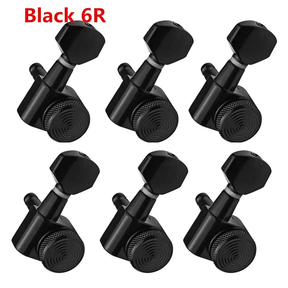 Black 6R Фиксаторы Колки для гитары, Колки для гитары, насадки для струн, Передаточное отношение для 6R, встроенный музыкальный инструмент, аксессуары для гитары - Цвет: Black 6R