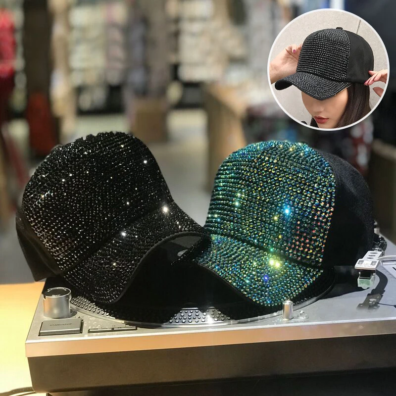 Designer Women Rhinestone Baseball Cap 