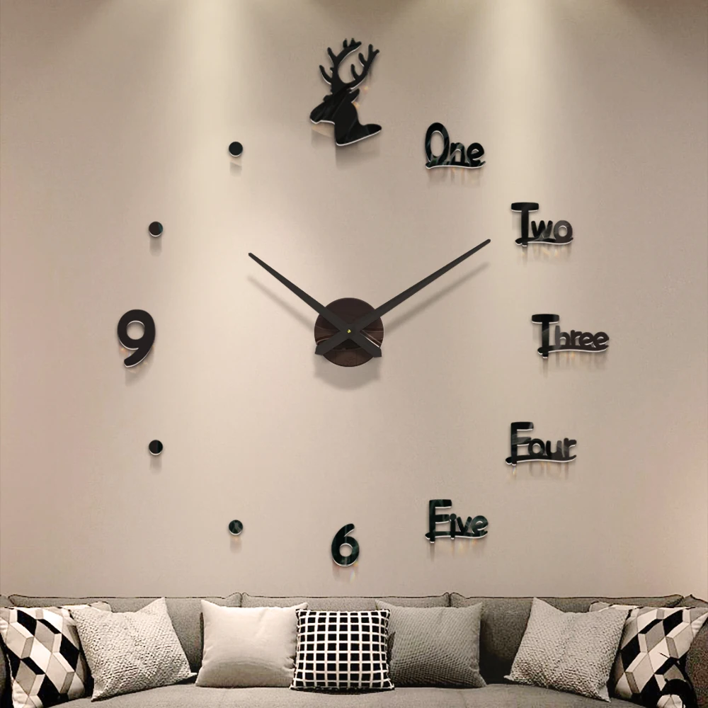 Настенные 3d-часы 36 дюймов украшение сделай сам в современном стиле без рамки с