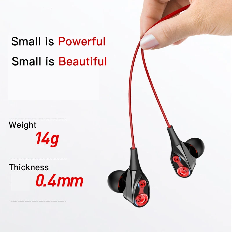 Dual Drive Stereo Bass Sport Earphones Wired In-Ear Headset gamer Earbuds With 3.5mm Mic For iPhone Samsung Huawei Xiaomi Gaming