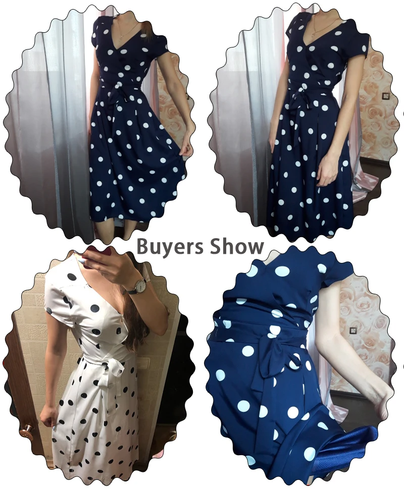 Женское летнее платье с коротким рукавом сексуальное длинное в горошек v