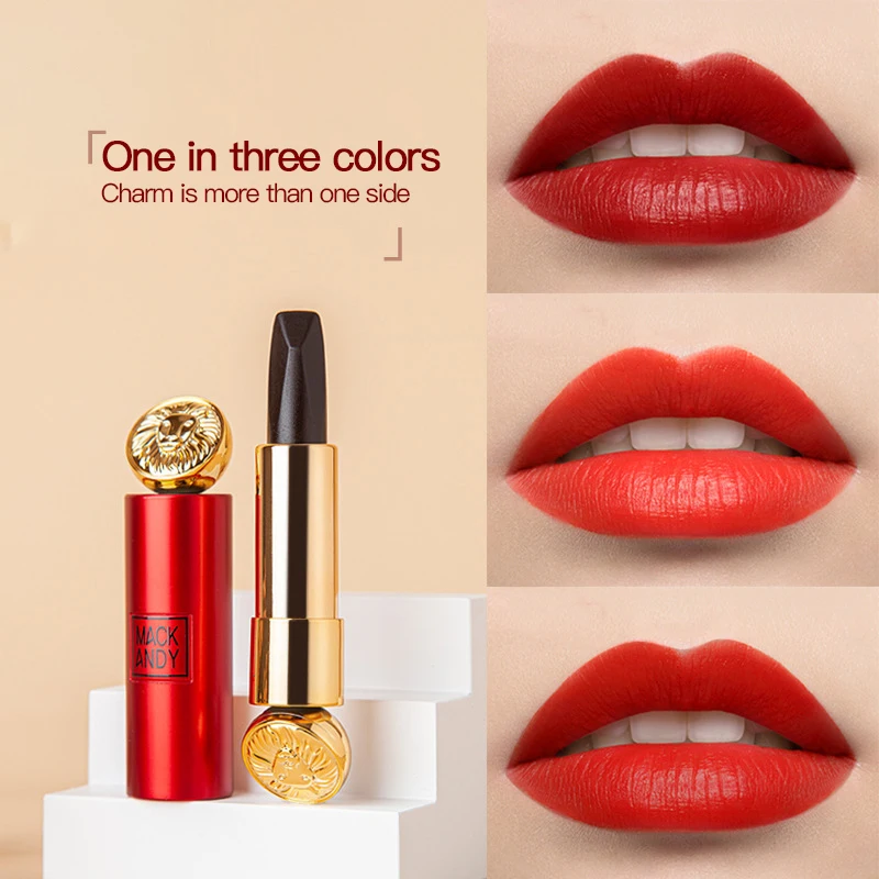 Матовая бархатная помада 3 цвета модная стильная женская антипригарная стойкая