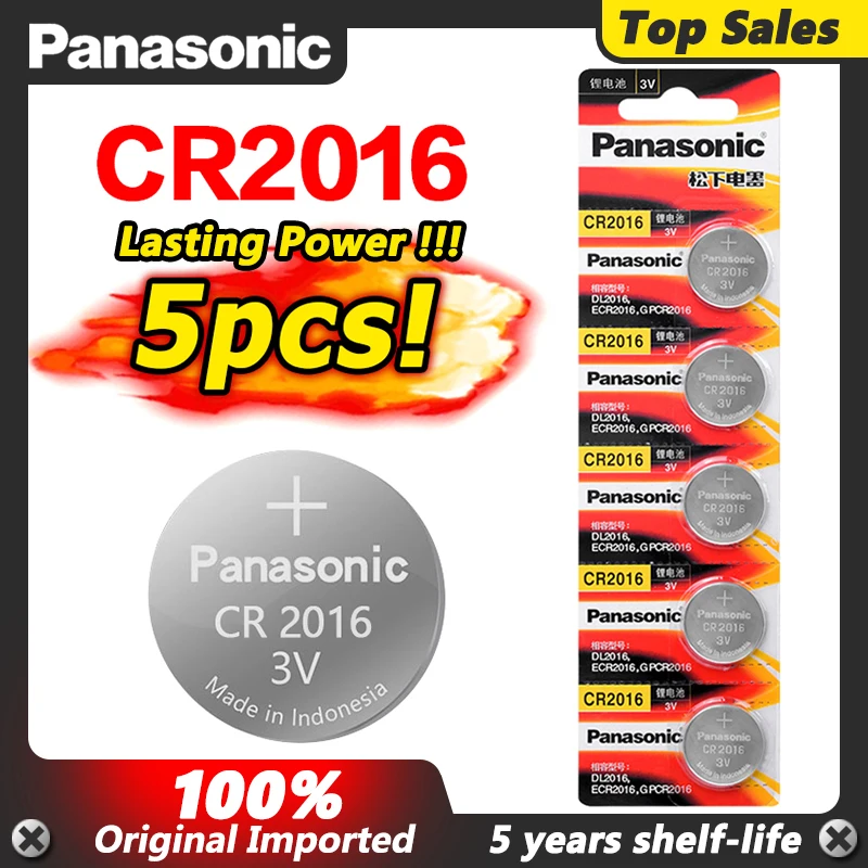 5 шт. оригинальная Совершенно новая батарея для PANASONIC cr2016 3 в Кнопочная батарейка