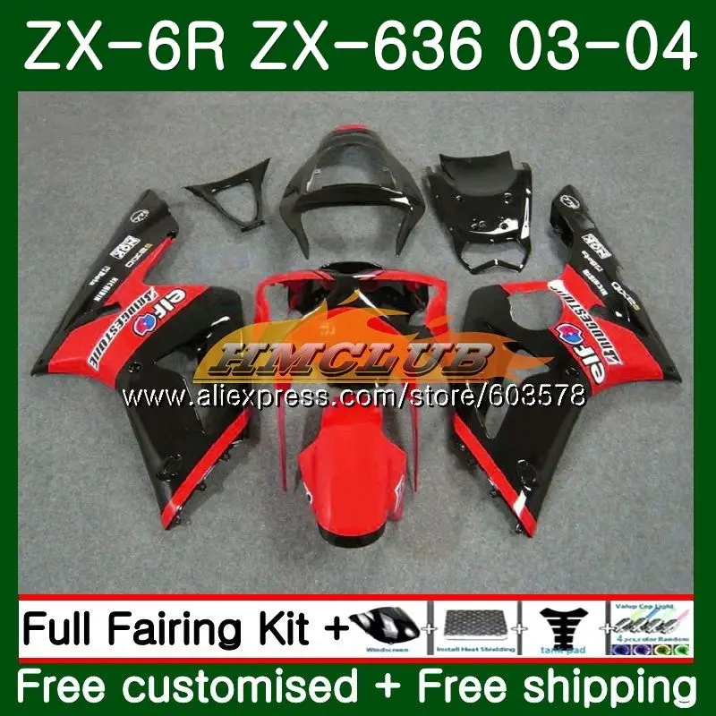 Средства ухода за кожей для KAWASAKI NINJA ZX600 ZX-636 ZX-6R 2003 2004 34CL. 84 ZX 636 6 R 600CC ZX6R 03 04 ZX636 ZX 6R 03 04 Красный blk обтекателя - Цвет: No. 1