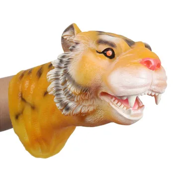 

Simulation Wild Animal Ox Head Hand Puppet Soft Vinyl PVC Gloves Figure Model Toys for Kids Dropshipping