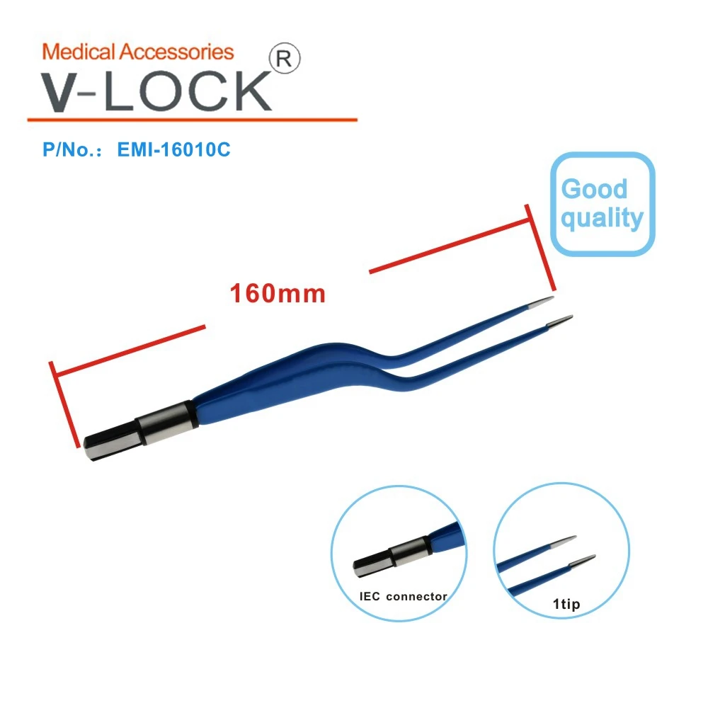 2019V-LOCK лучшие одноразовые Биполярные щипцы 160 мм изогнутая для