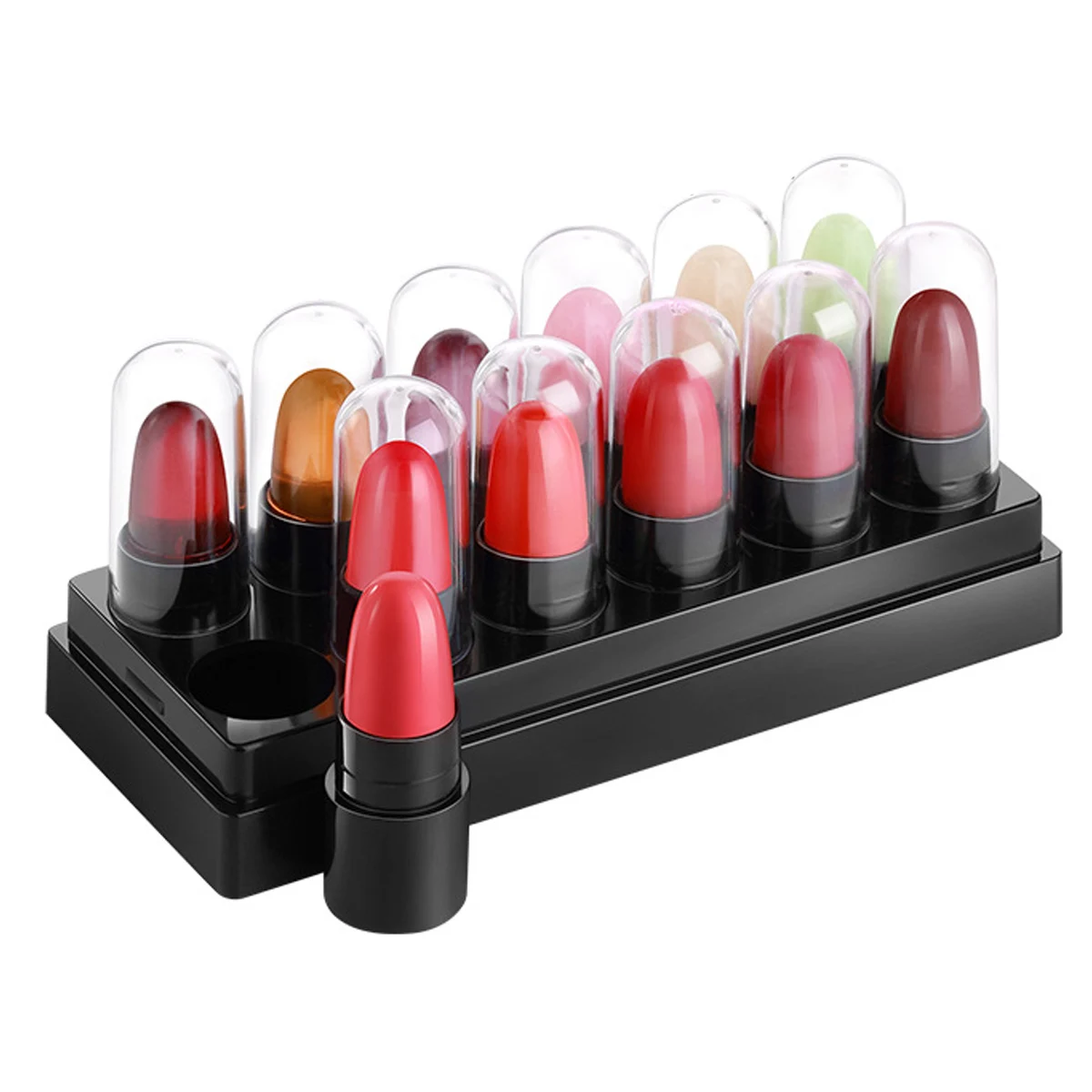 

12Pcs/Set Jelly Color/Shiny Mini Lipstick Set Portable Travel Long Lasting Moisturizing Lip Stick Women Fashion Makeup Lipsticks
