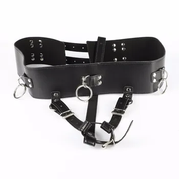 Leather Strap on Bdsm Bondage AV Vibrator Panties Female Masturbator Magic Wand Vibrator Harness Holder Chastity Belt Sex Toys 5