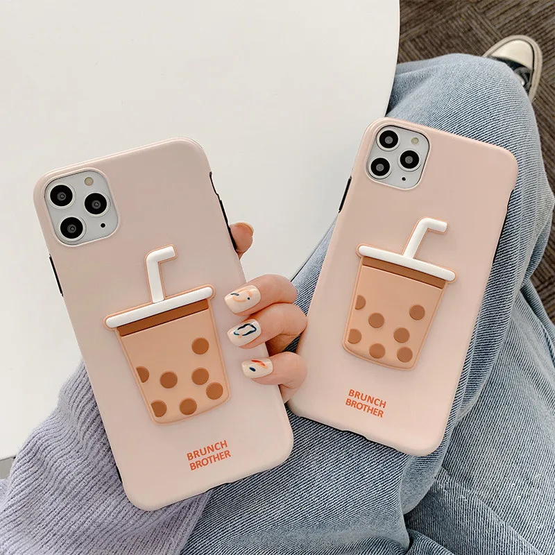 Стерео молочный чай для Apple мобильный телефон Iphonexsmax/11promax/11pro/XR креативный крутой