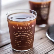 Креативная чашка с надписью «Good Morning», термостойкая стеклянная домашняя чашка для завтрака, молока, сока, кофейная чашка, прозрачное стекло для воды mx12171632