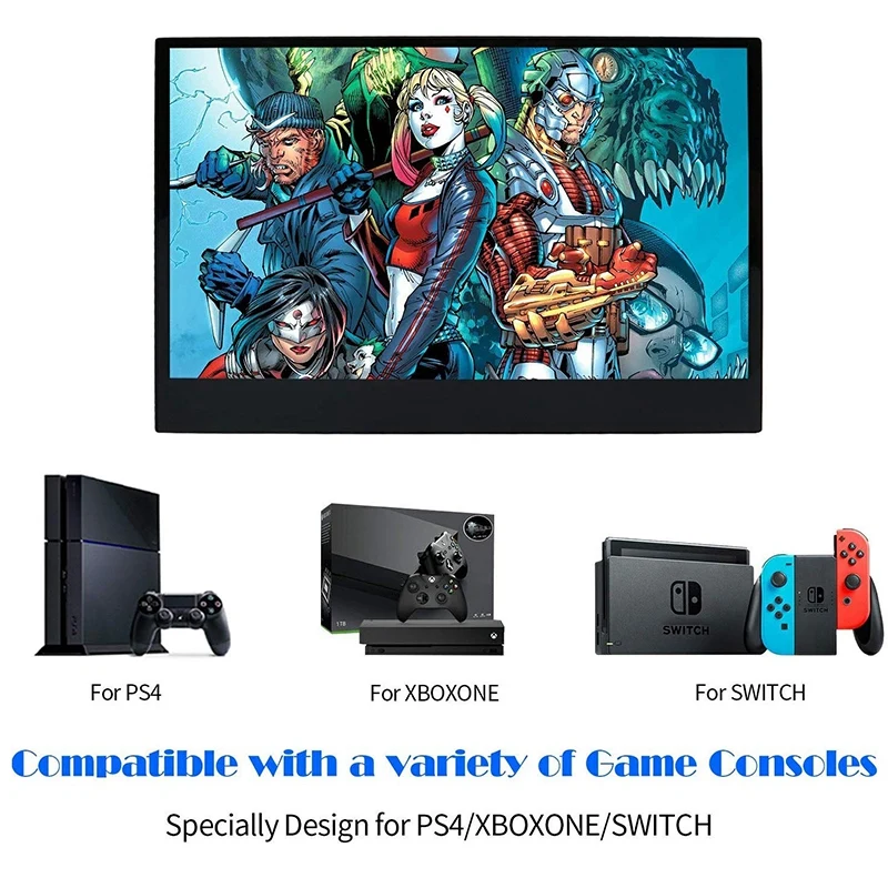JABS 13,3 дюймов Портативный ЖК-монитор HD 1080P экран HDMI для NS Switch ноутбука для PS4 Для xbox игры монитор-ЕС вилка