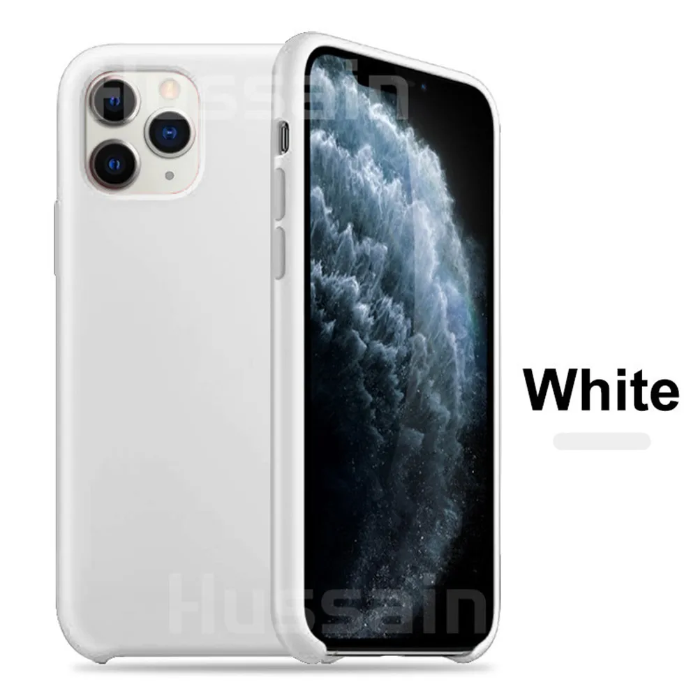 Белый Роскошный официальный силиконовый чехол для iPhone X Xr 11 Max силиконовый чехол для iPhone 7 8 6 5 5S Plus чехол для Apple крышка-задняя панель с логотипом - Цвет: Белый