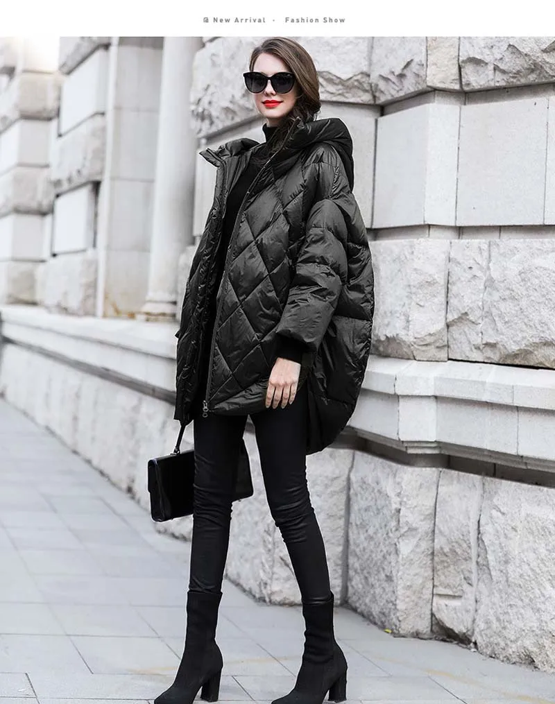 Sólido oversize com capuz jaqueta feminina para