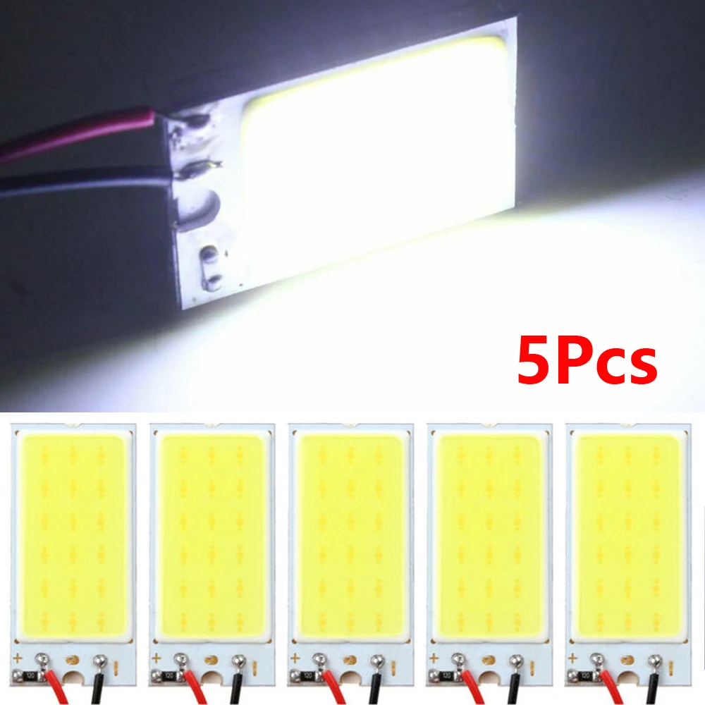 5 шт. Белый COB 18LED панельный автомобильный купольный светильник для салона T10 гирлянда 12 В Входное напряжение: DC12V