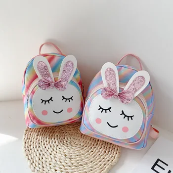 

2020 New Style Colorful CHILDREN'S School Bags Korean-style Kindergarten Baby Backpack Cute Cartoon Rabbit Children Backpack