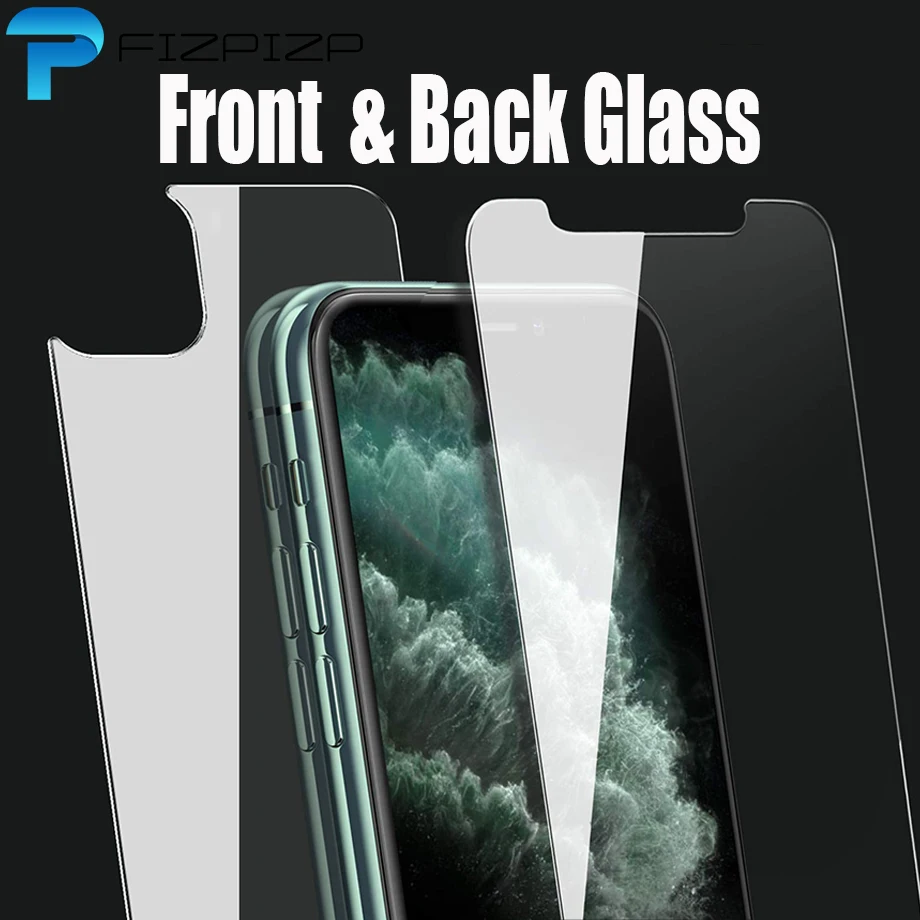 Закаленное стекло 9H 2 в 1 для iPhone 11 Pro Max 11Pro 5 8 6 дюймов защита экрана передняя и
