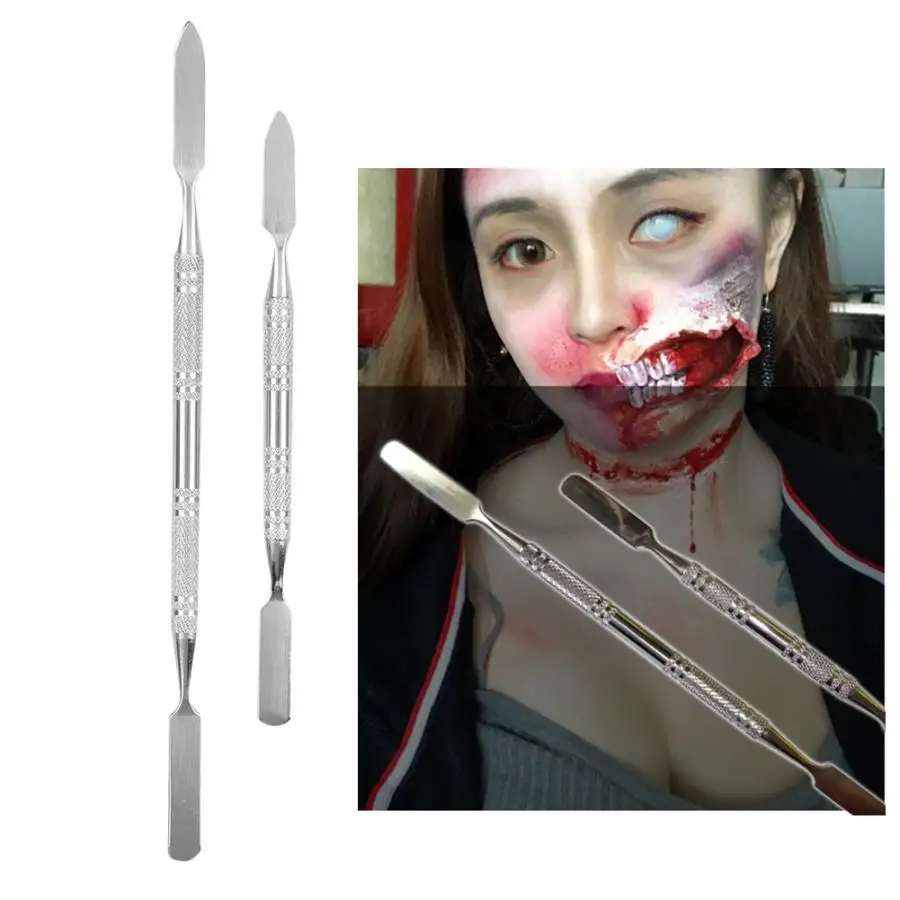 

Face Paint Stainless Steel Double-Ended Scar Wax Spatula Applicator Special Effects FX Makeup Tool For Halloween Party Face Body