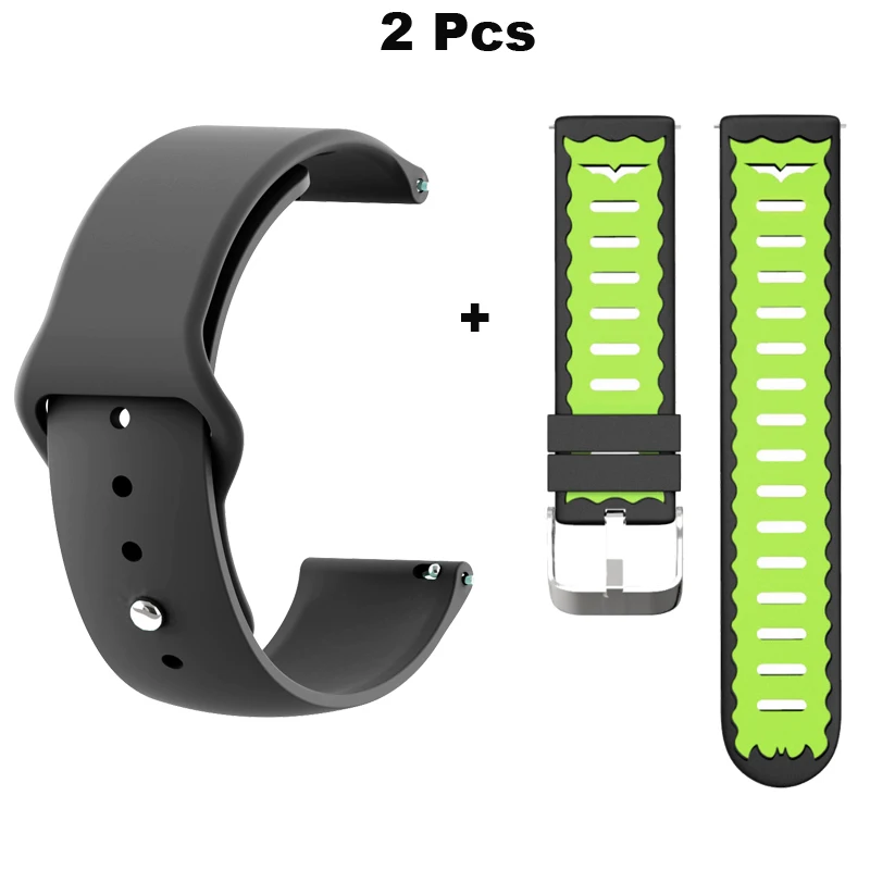 Браслет 22 мм для Xiaomi Huami Amazfit GTR 47 мм Pace Stratos 2 ремешок для часов samsung gear S3 Galaxy 46 мм ремешок для часов Correa - Цвет: Black-Black Green
