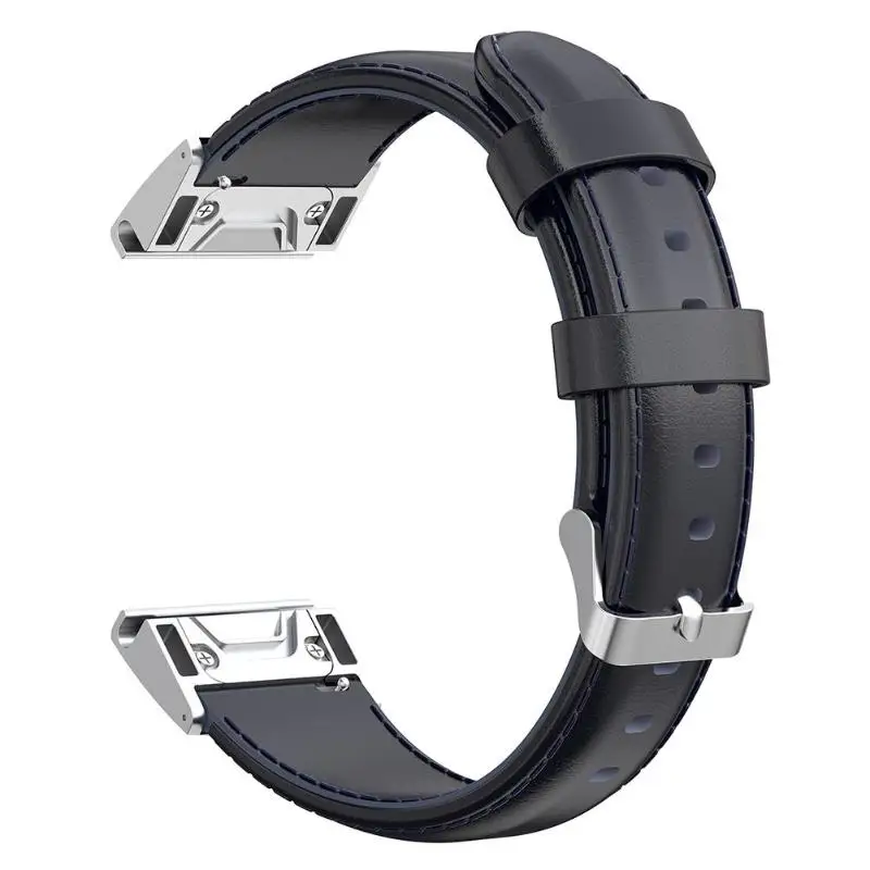 26 мм масло воск PU кожаный ремешок для часов Garmin Fenix 6X/5X/5X Plus/3 - Цвет: Navy Blue