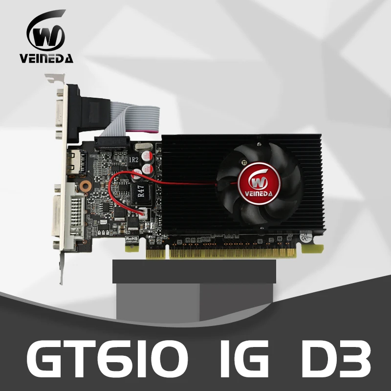 

Veineda Video Card GT610 1GB 64Bit DDR3 Graphics Cards /1000MHzfor nVIDIA Geforce GPU VGA Used