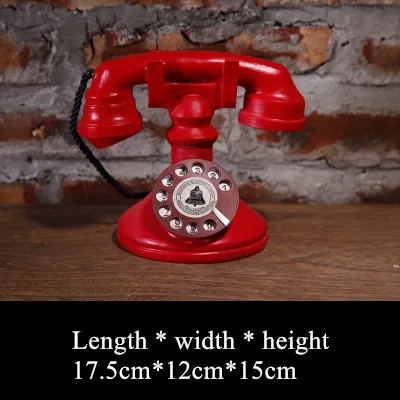 Vintage Phone Retro Telephone Feng Shui Furnishing Craft Ornament Home Decoration Accessories Photography Backdrops Christmas - Цвет: C
