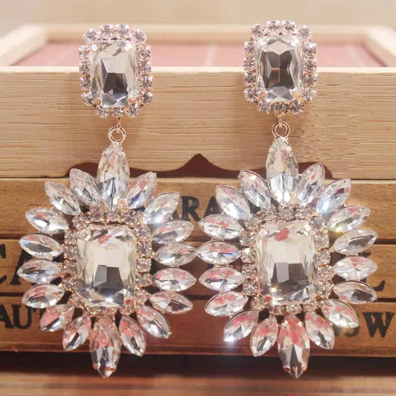 1 цвет 4 материал choosefashion rhinestone Висячие серьги нежные красочные Кристальные серьги masquarde/make up ювелирные серьги - Окраска металла: same as pic