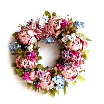 

Large Peonies Wreath Front Door Wreath - Handcrafted Wreath for Home Wall Decor