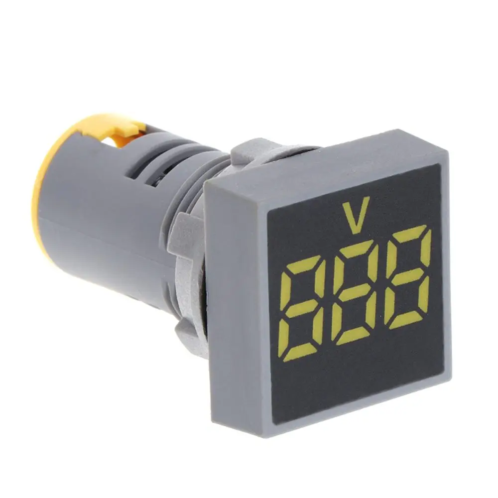 22MM AC 12-500V AD101-22VMS Voltmeter Square Panel LED Digital Voltage Meter Indicator Light LED Display Electric Components - Color: Yellow