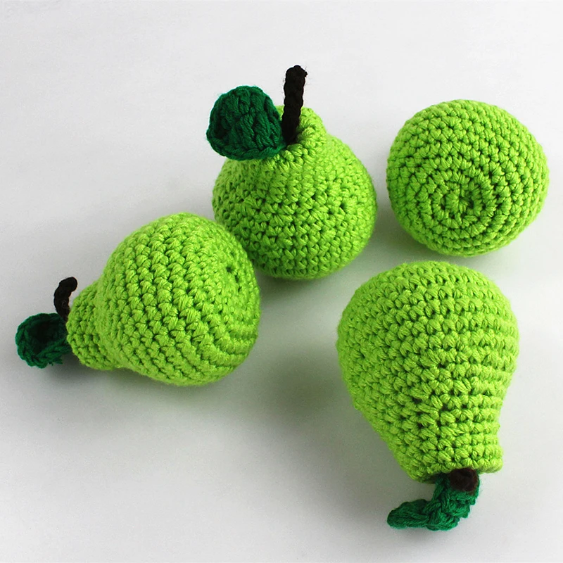 Wool Simulation Vegetables Fruits Toys Knitted Plush Toys Children Play House Pretend Play Vegetables Fruits Props Education Toy 6