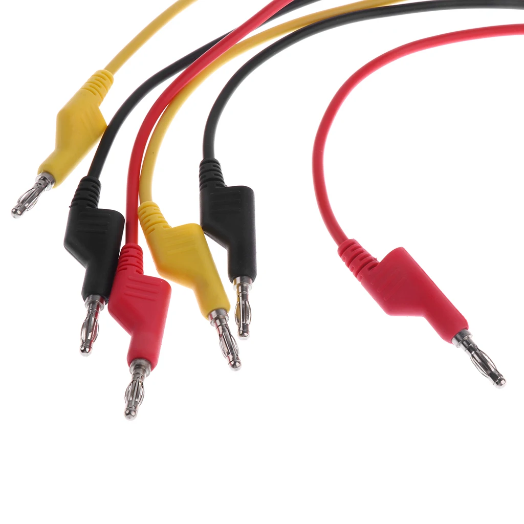 3 Pieces 4mm Silicone Banana Plug to Banana Plug Test Lead Probe for Lab test/Multimeter Moderate to Low Current Testing